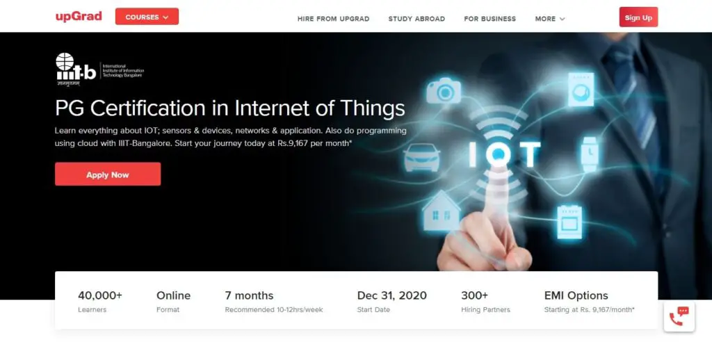 Upgrad's PG Certification for IoT or Internet of Things